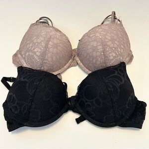 Bundle of La Senza Hello Sugar push up Bras size 34B in Black and Taupe